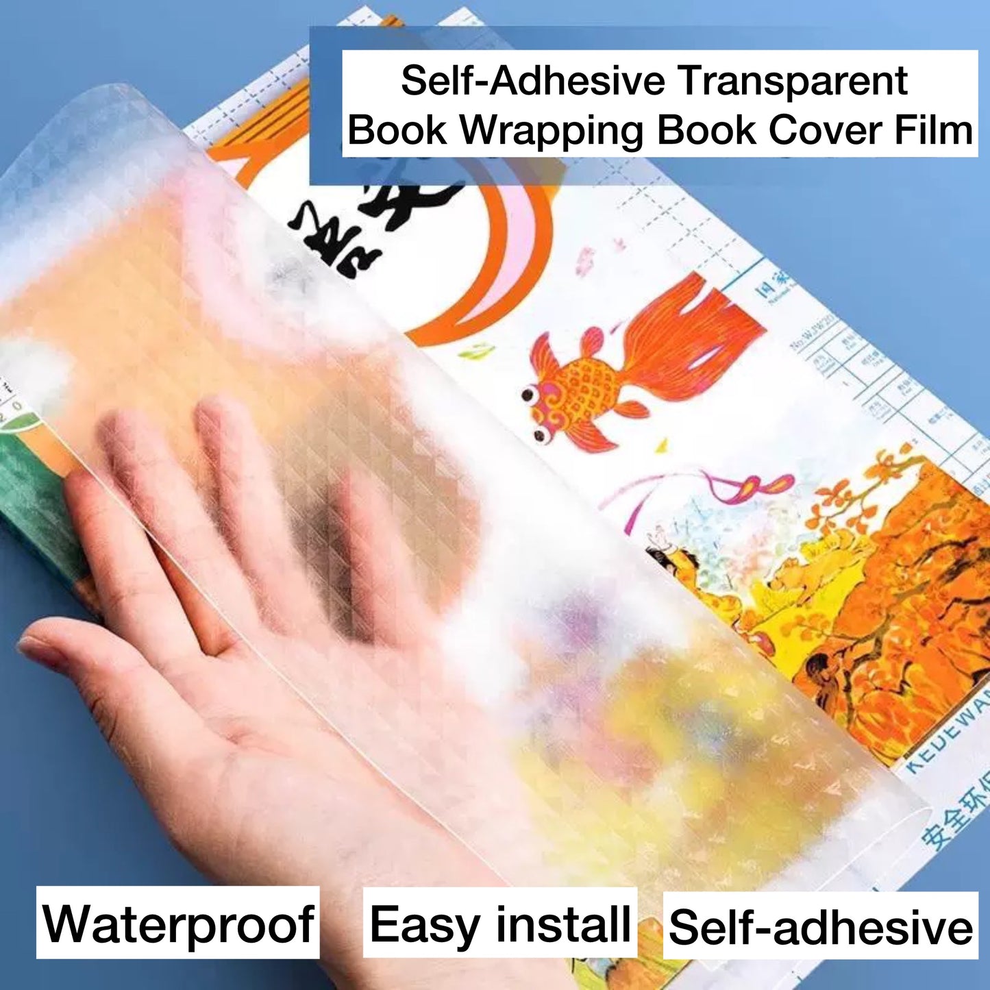 10 keping A4 size/Pembalut Buku Sekolah Self-Adhesive Transparent Book Wrapping Book Cover Film