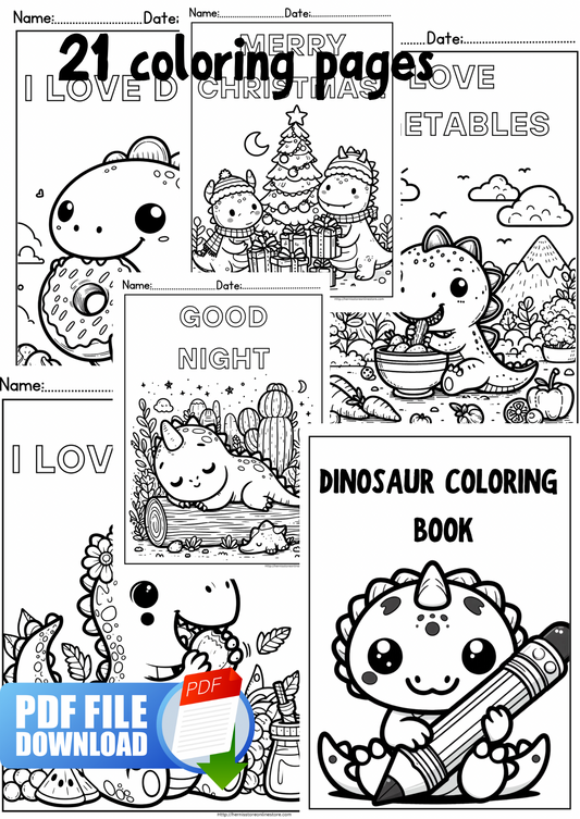 Kid dinosaur coloring book