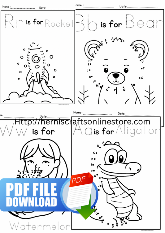 Dot-to-Dot kids coloring pages pdf download